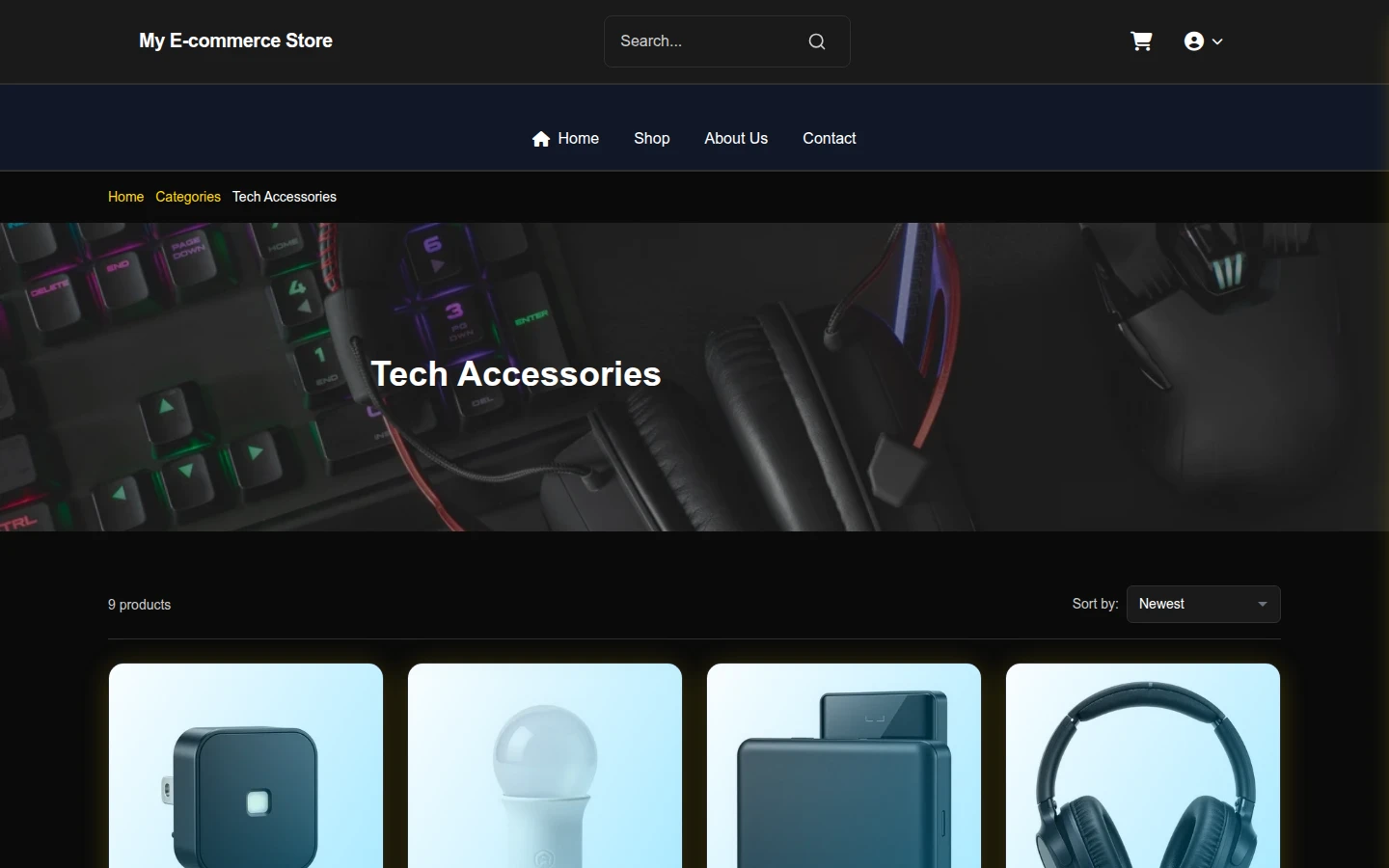 Opulent Cyber Luxe: Premium Tech Accessories Theme preview 3