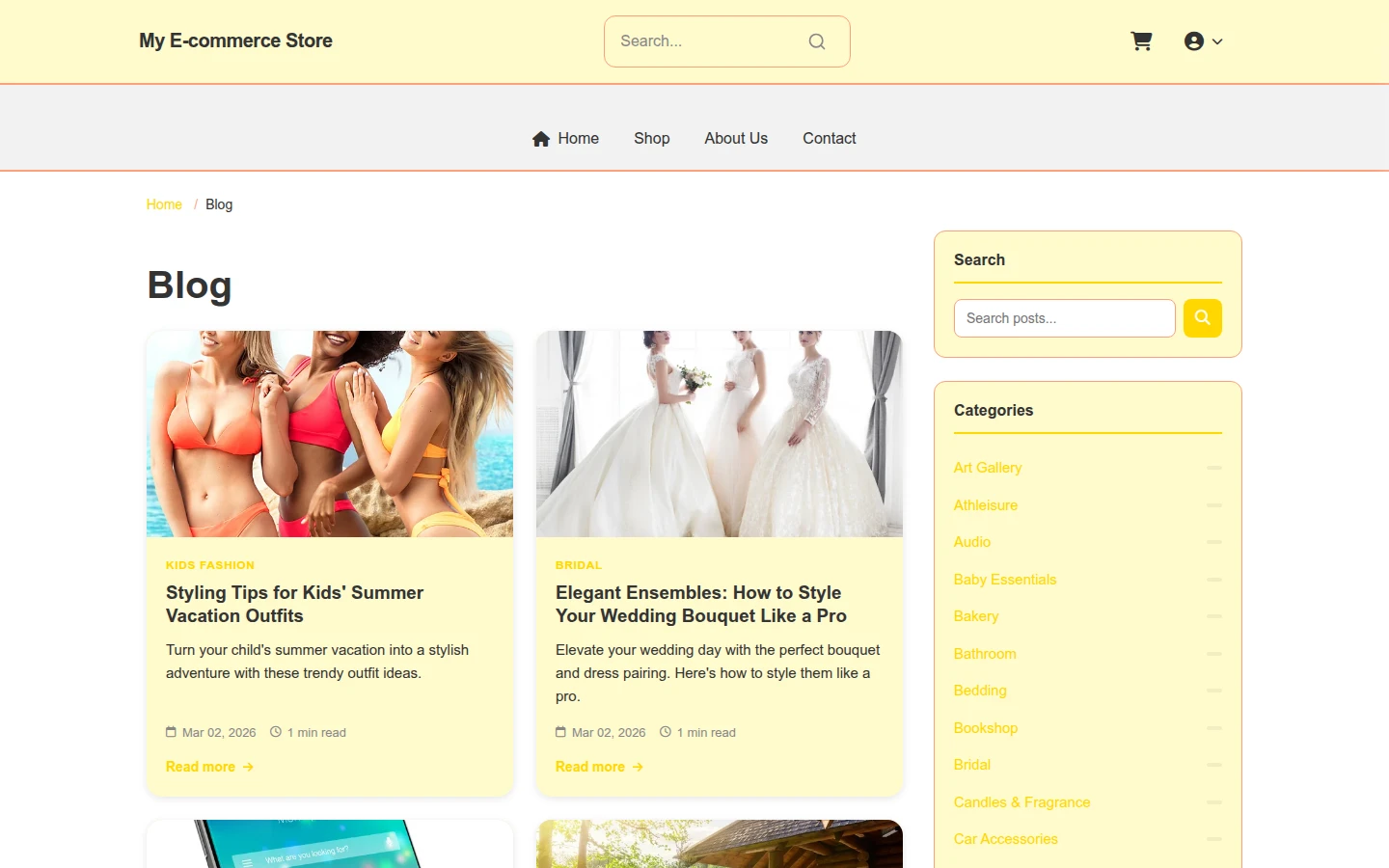 Sunshine Craft Bazaar Theme preview 4